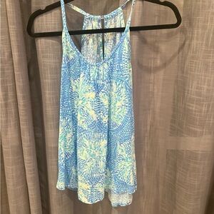 Women’s Lilly Pulitzer size XS top pullover halter knit top blue and white beach